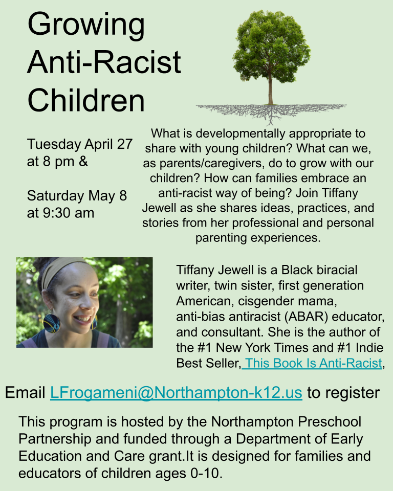 Flyer for raising anti racist kids