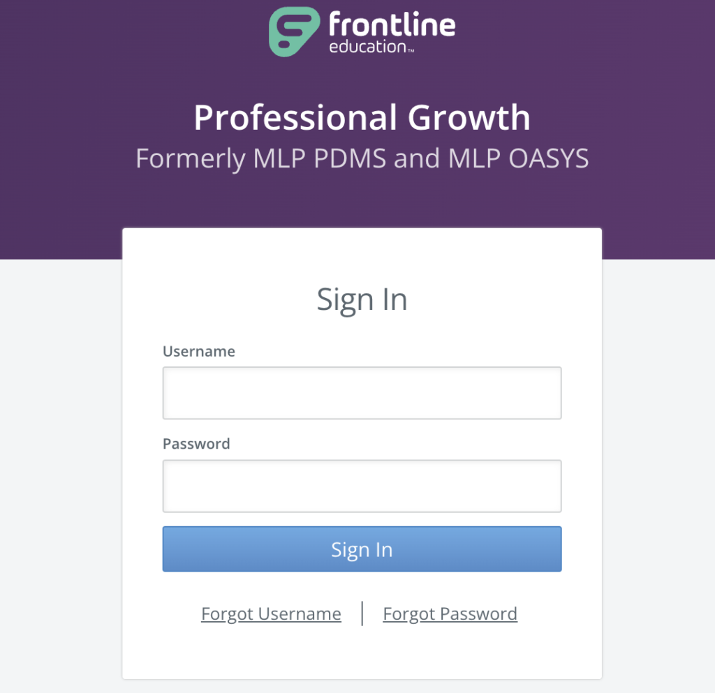 image of login for Frontline