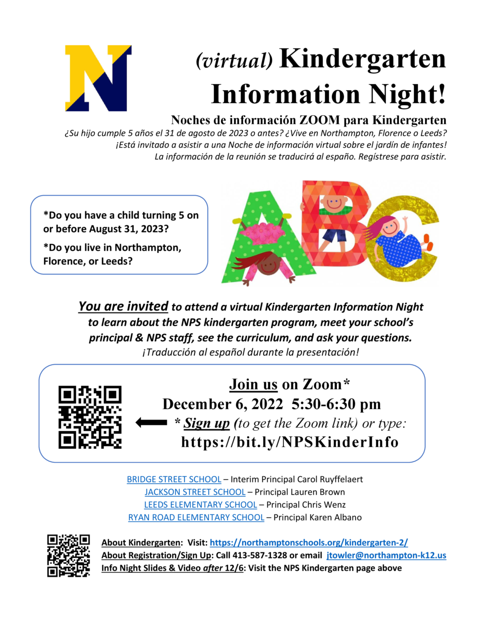 Kindergarten Information Meeting & Other Early Childhood Events